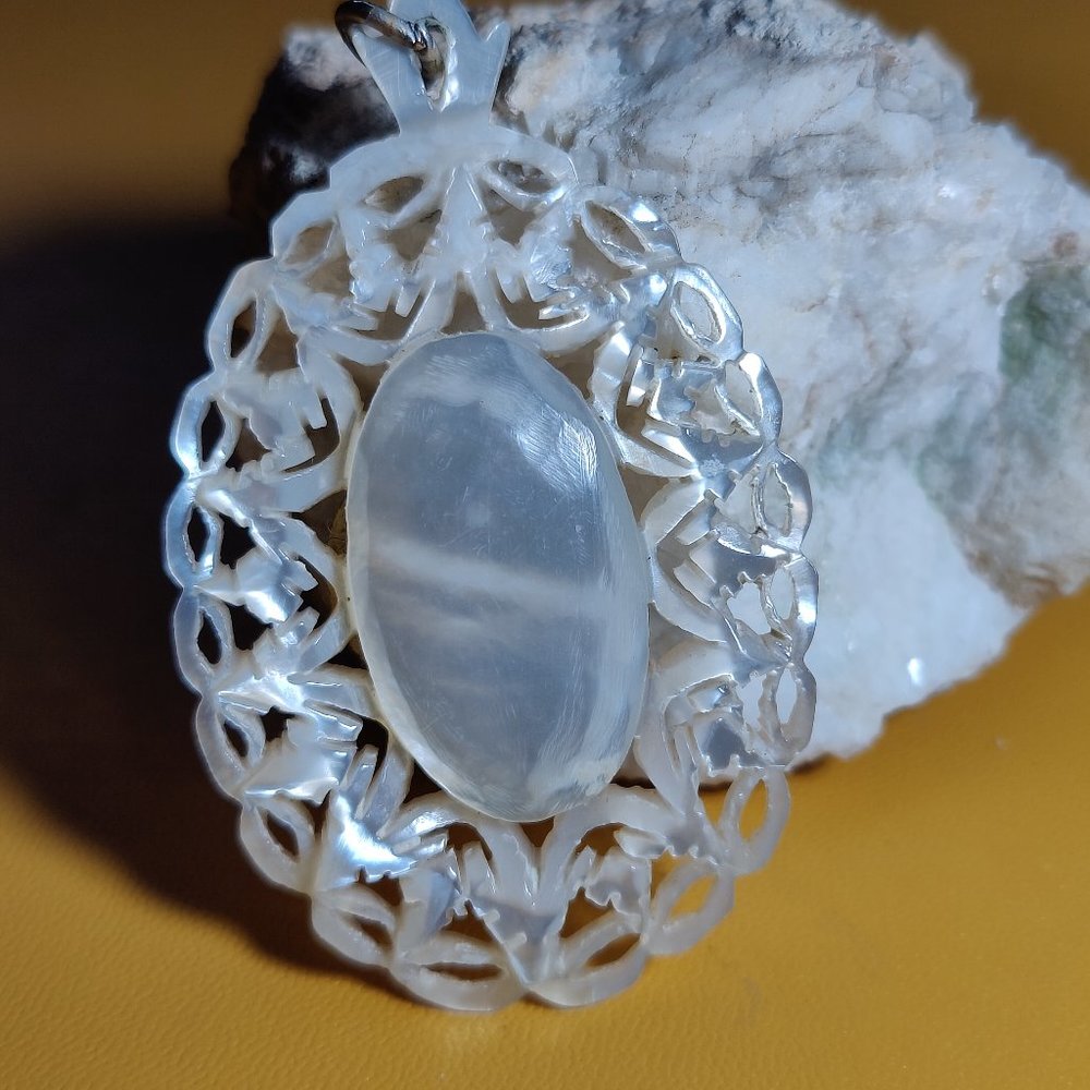 Mother of Pearl carved pendant